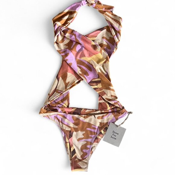 Stone Fox Swim Wrap One Piece - Picture 1 of 1